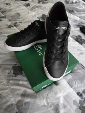 Lacoste Powercourt Casual Sneakers for boys black size 1 Excellent condition